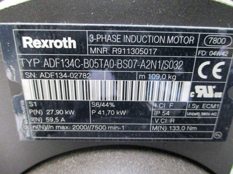REXROTH INDRAMAT R911305017 ADF134C-B05TA0-BS07-A2N1/S032 380VAC 59.5A NSNP