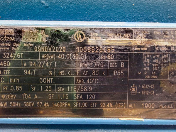 WEG 04018ET3E324T-W22 230/460V 94.2/47.1A NSNP