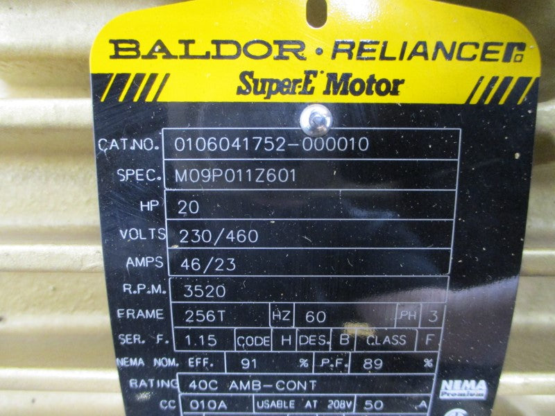 BALDOR RELIANCE EM4106T M09P011Z601 230/460V 46/23A NSMP