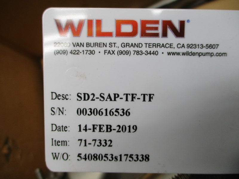 WILDEN SD2-SAP-TF-TF WIL-71-7332 NSMP