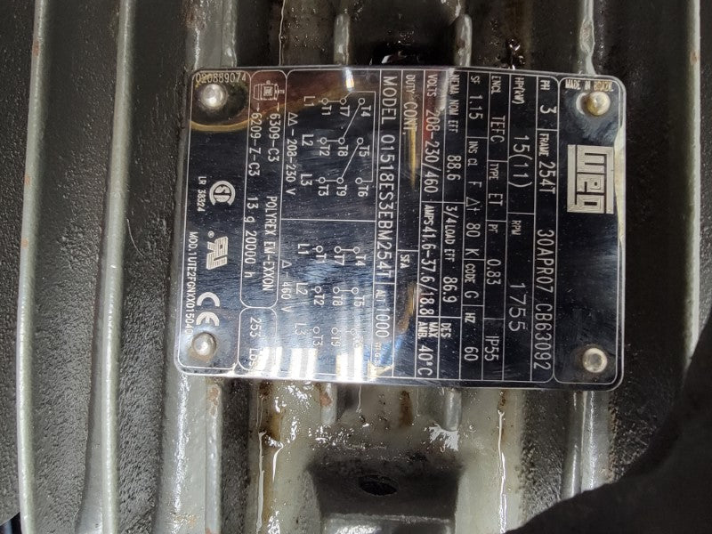 CONE DRIVE CFM0VS80A557Q6A W/ WEG 01518ES3EBM254T 208-230/460V 41.6-37.6/18.8A NSNP