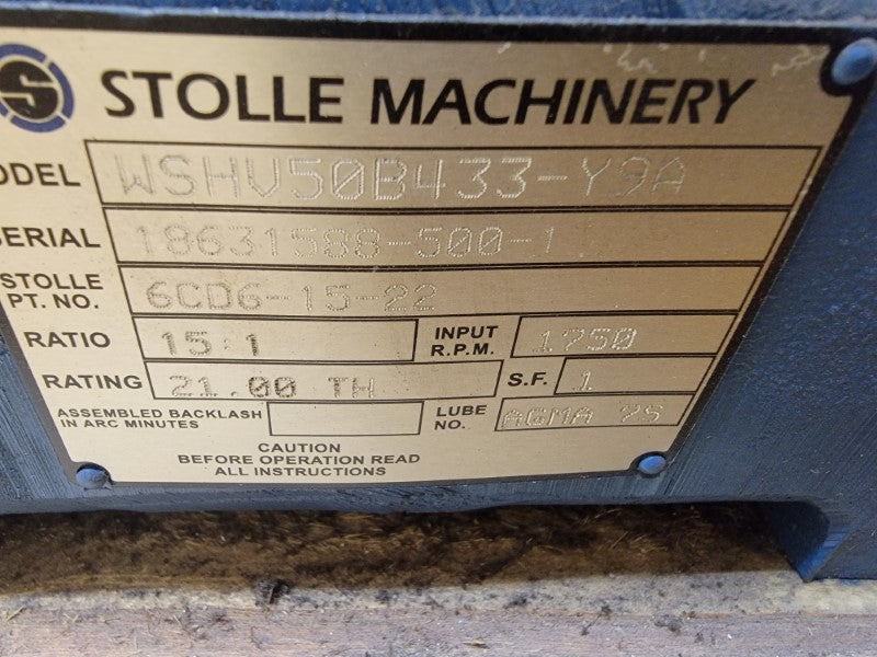 STOLLE MACHINERY WSHV50B433-Y9A (AS PICTURED) NSNP