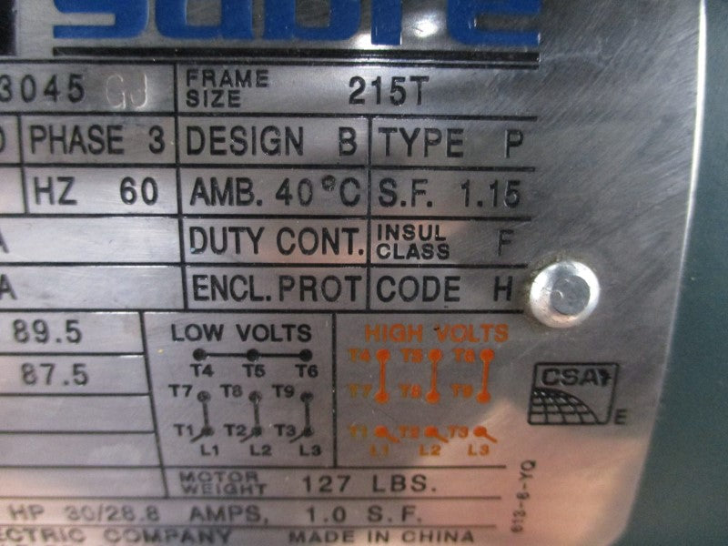 RELIANCE ELECTRIC P21S3045GJ 208-230/460V 28.8-26/13A NSNP