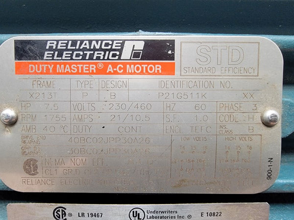 RELIANCE ELECTRIC P21G511KXX 230/460V 21/10.5A NSNP