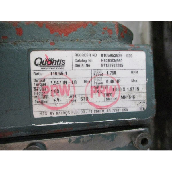 COPERION ZVB200.1(T)-4.5-SS 0255-P1-2006-000 W/ BALDOR VEM3538 HB383CN56C 230/460V 1.54/.77A NSNP
