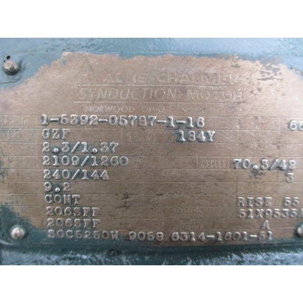 ALLIS-CHALMERS GZF 240/144V 9.2A NSNP