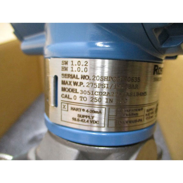 ROSEMOUNT 3051CD2A22A1AS1B4M5 10.5-42.4VDC 275PSI NSMP