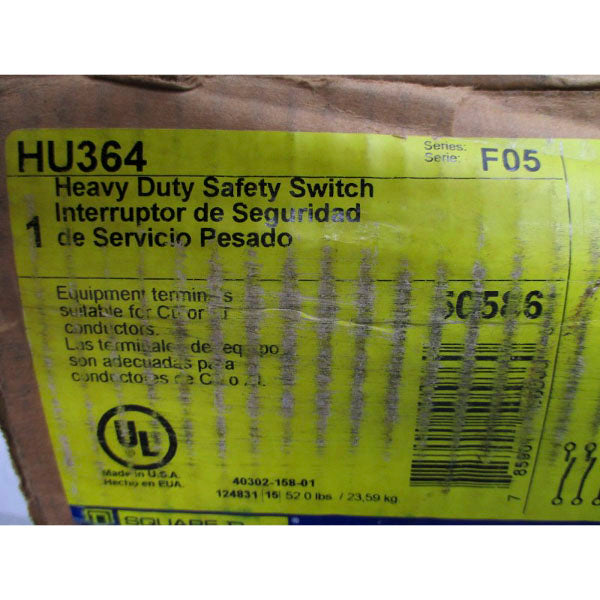 SQUARE D HU364 SER. F05 600V 200A NSMP