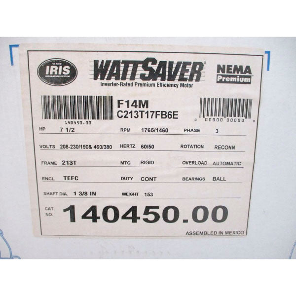 LEESON 140450.00 C213T17FB6E 208-230/190V 22.4-21.6/24.8A NSMP