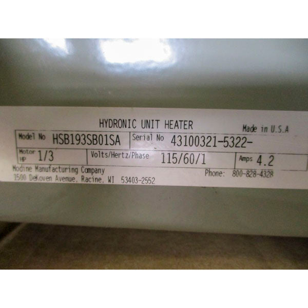 MODINE HSB193SB01SA 115V 4.2A NSMP