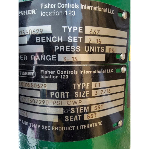 FISHER ET 667 20PSI 3" NSMP