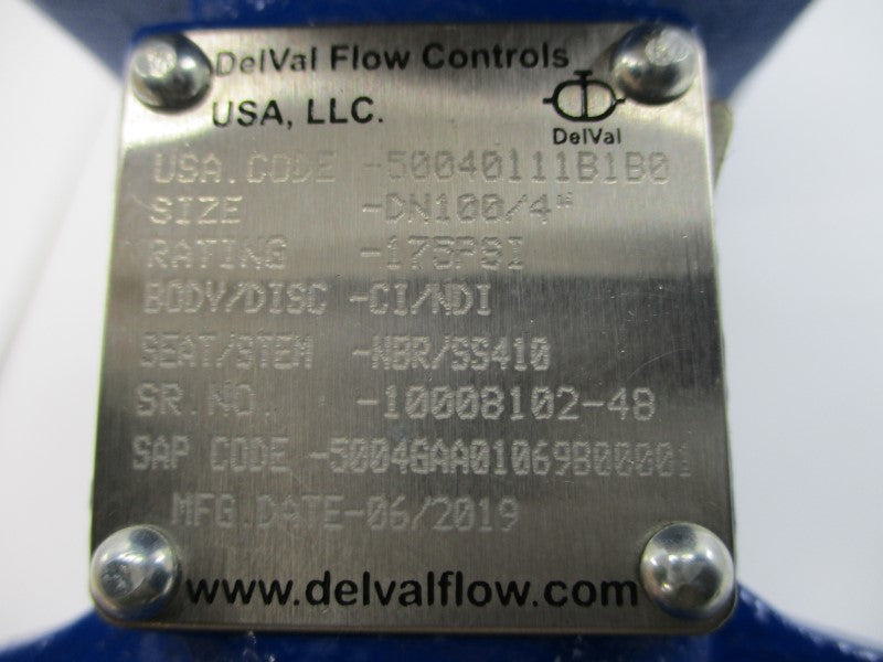 DELVAL FLOW CONTROLS DELTORQ 085-SR-12 50040111B1B0 DN100 175PSI 4" NSNP