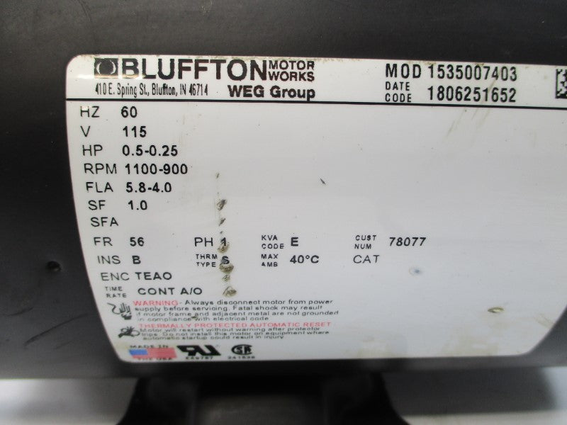 BLUFFTON 1535007403 115V 5.8-4.0A NSNP