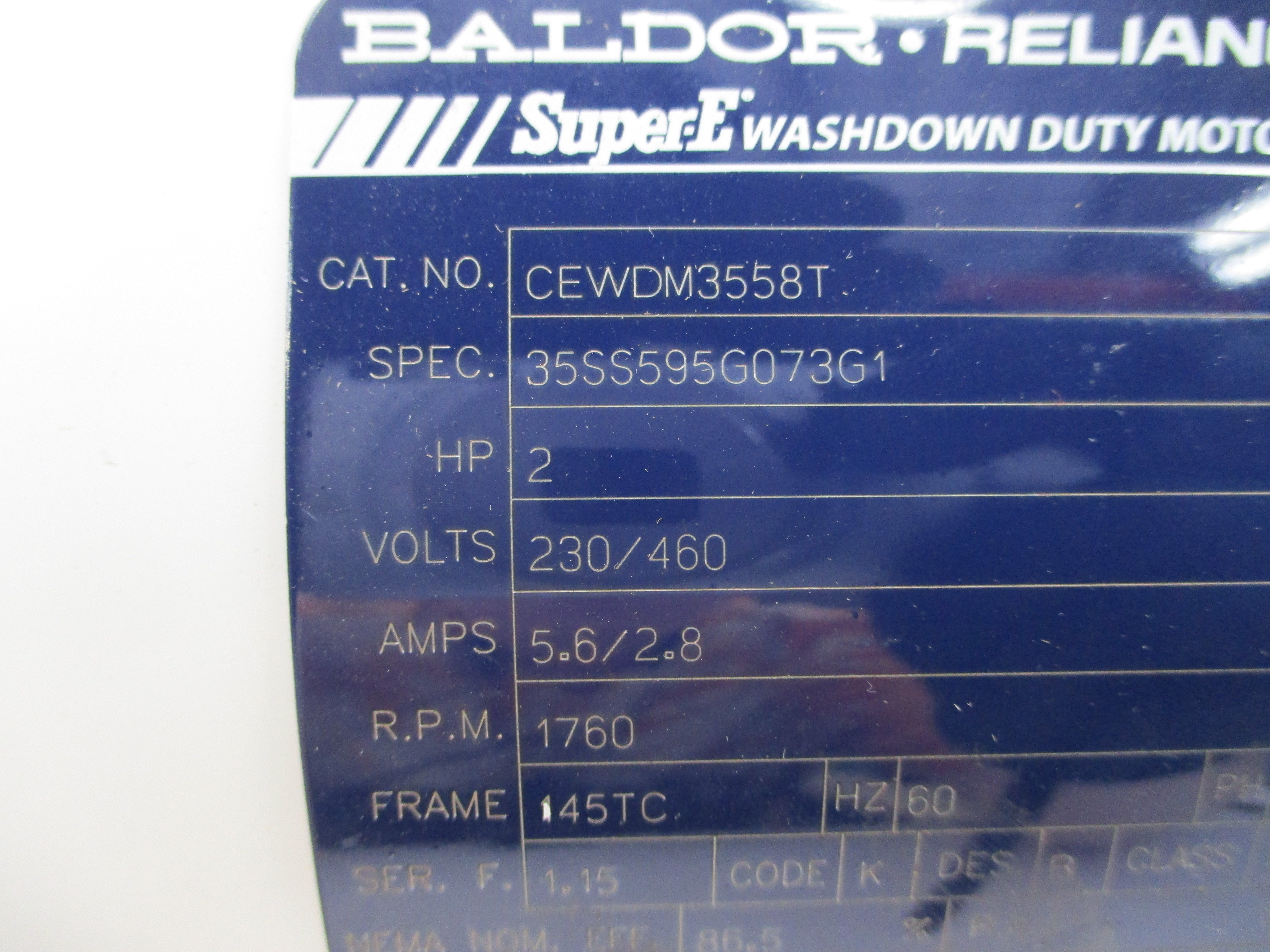 BALDOR CEWDM3558 460V 2.9A NSNP