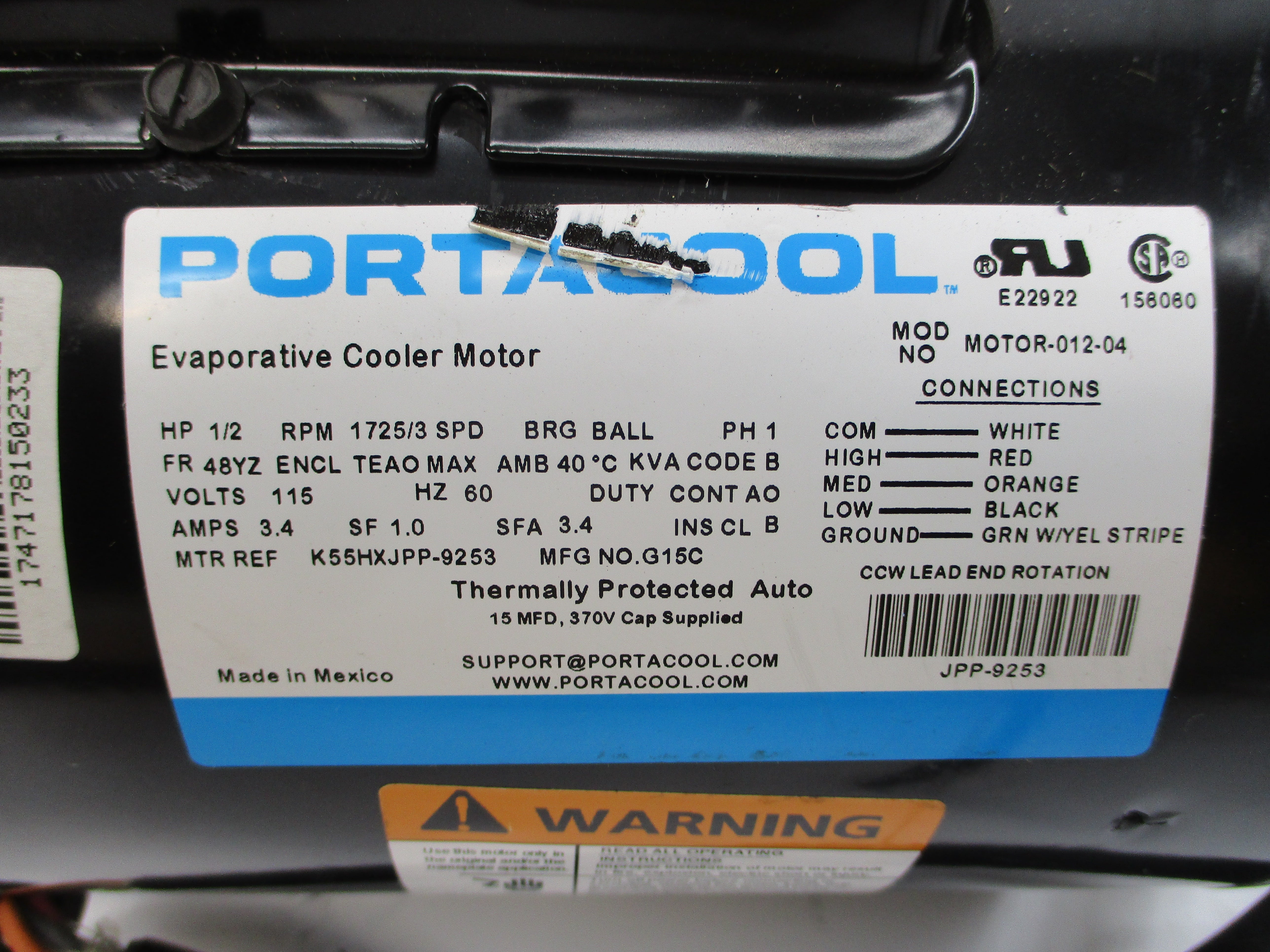PORTACOOL K55HXJPP-9253 115V 3.4A NSNP
