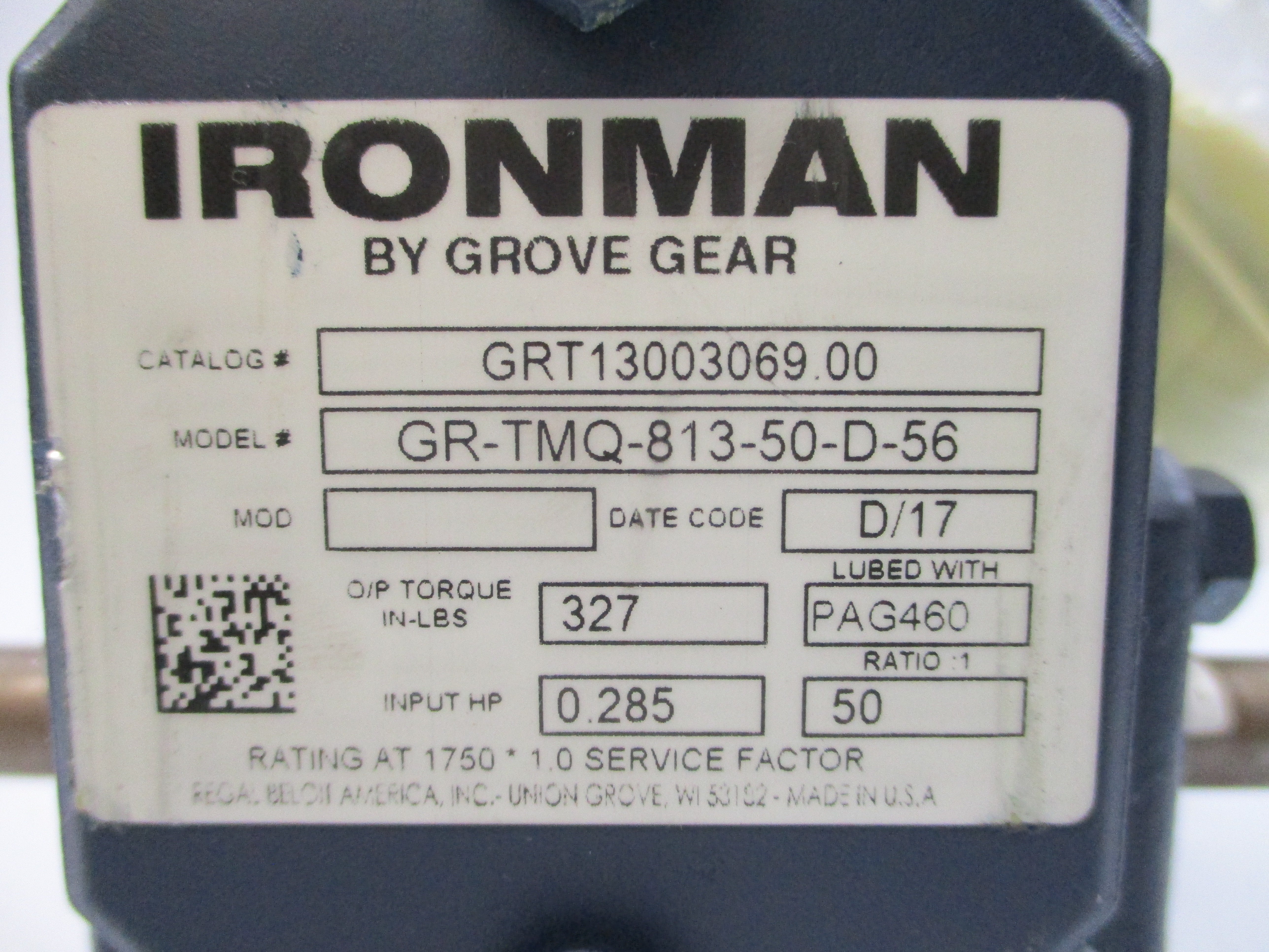 GROVE GEAR GRT13003069.00 GR-TMQ-813-50-D-56 NSNP