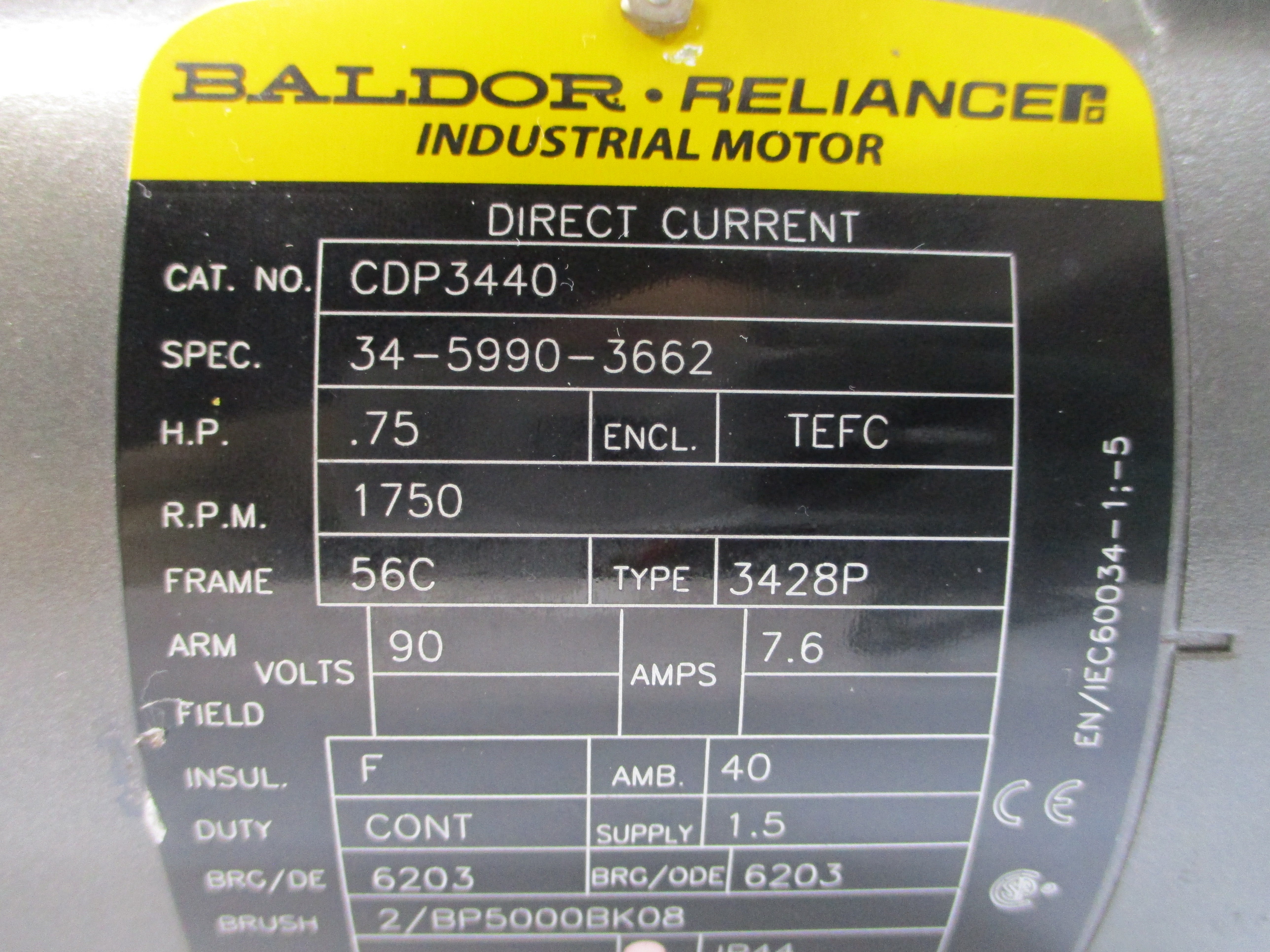 BALDOR CDP3440 34-5990-3662 90V 7.6A NSNP