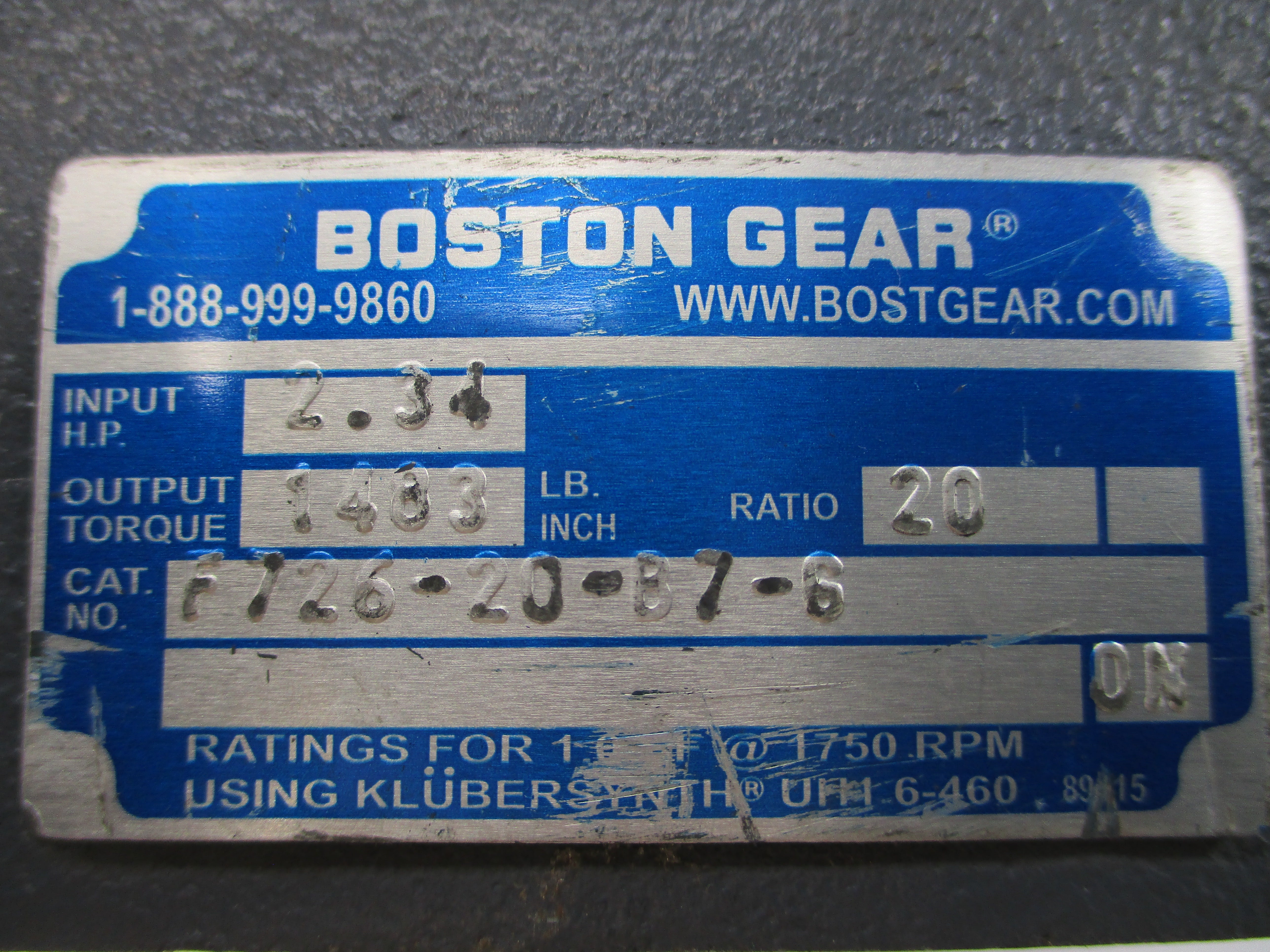 BOSTON GEAR F726-20-B7-G NSNP