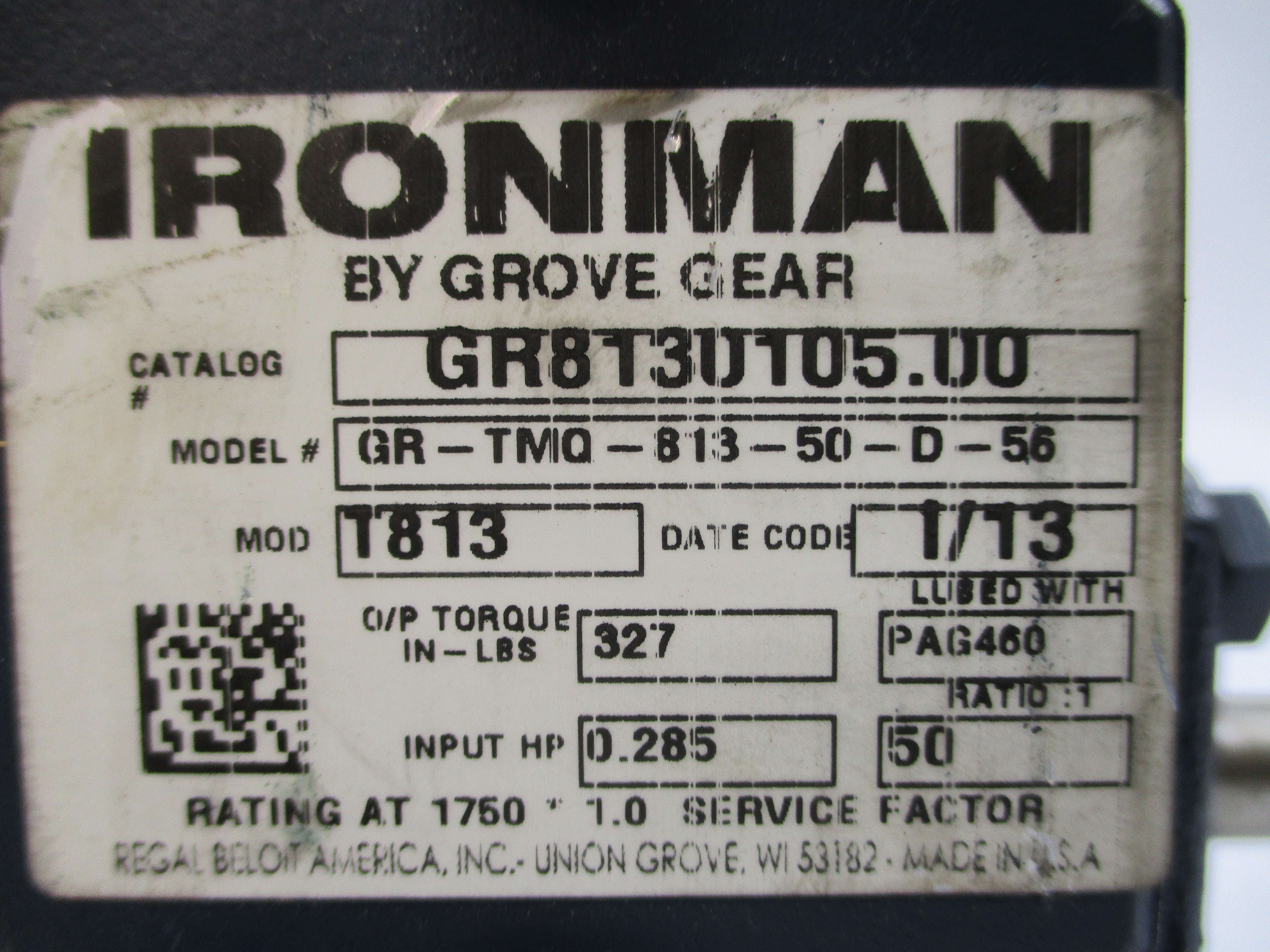 GROVE GEAR GR8130105.00 GR-TMQ-813-50-D-56 NSNP