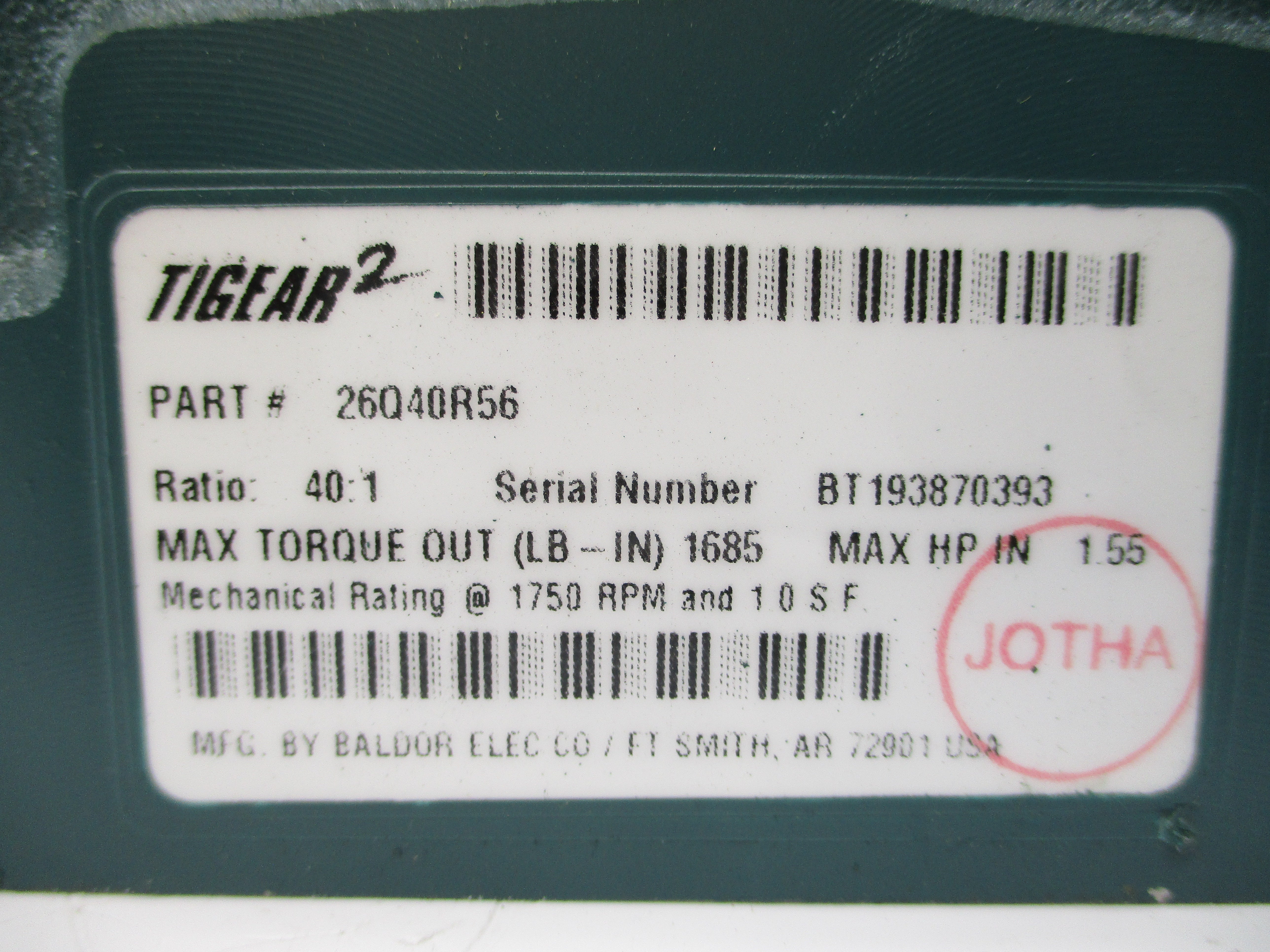 BALDOR 26Q40R56 NSNP