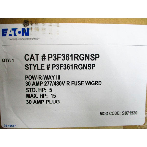 EATON P3F361RGNSP 277/480V 30A NSMP