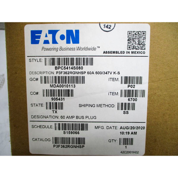 EATON P3F362RGNHSP BPC5414S080 600/347V 60A NSMP