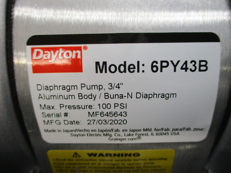 DAYTON 6PY43B 100PSI 3/4" NSMP