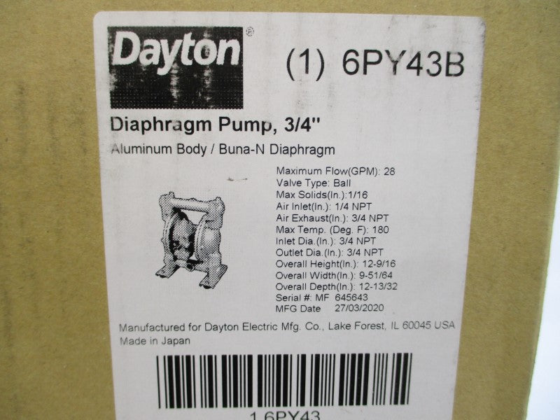 DAYTON 6PY43B 100PSI 3/4" NSMP