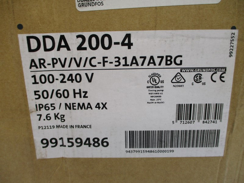 GRUNDFOS DDA200-4-AR-PV/V/C-F-31A7A7BG 240V 58PSI NSMP