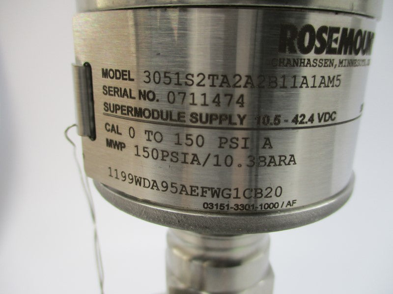 ROSEMOUNT 3051S2TA2A2B11A1AM5 10.5-42.4VDC 150PSI NSMP