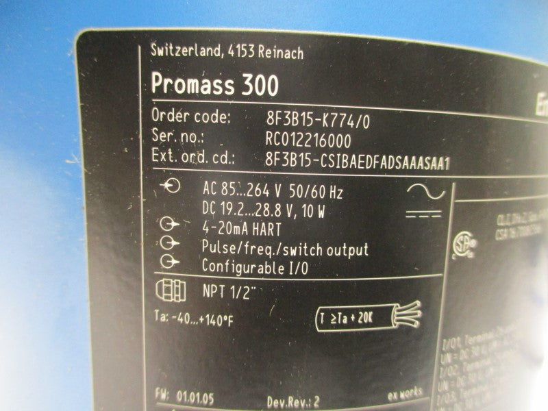 ENDRESS+HAUSER 8F3B15-K774/0 85-264VAC 1/2" NSMP