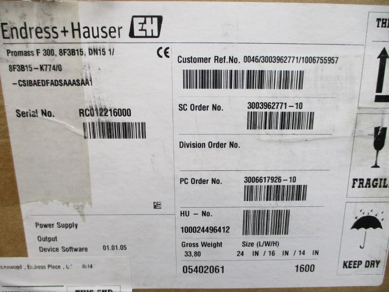 ENDRESS+HAUSER 8F3B15-K774/0 85-264VAC 1/2" NSMP
