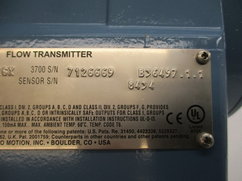 MICRO MOTION 3700A1A03DUEZGX 85-250VAC NSMP
