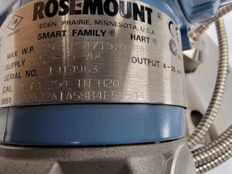 ROSEMOUNT 3051CD2A22A1AS8B4E5M5Q4 10.5-55VDC 275PSI NSMP