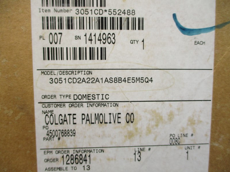 ROSEMOUNT 3051CD2A22A1AS8B4E5M5Q4 10.5-55VDC 275PSI NSMP