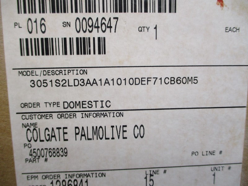 ROSEMOUNT 3051S2LD3AA1A1010DEF71CB60M5 10.5-42.4VDC 285PSI NSMP