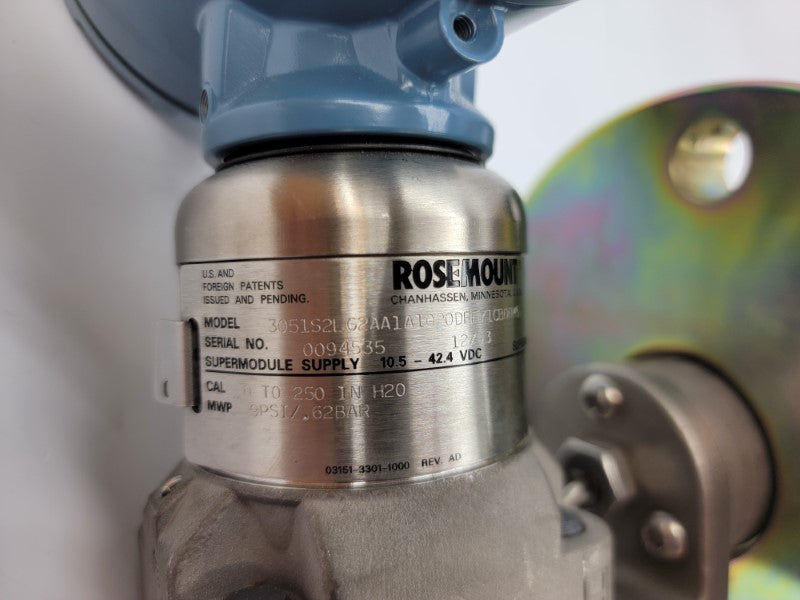 ROSEMOUNT 3051S2LG2AA1A1020DFF71CB00M5 10.5-42.4VDC 9PSI NSMP
