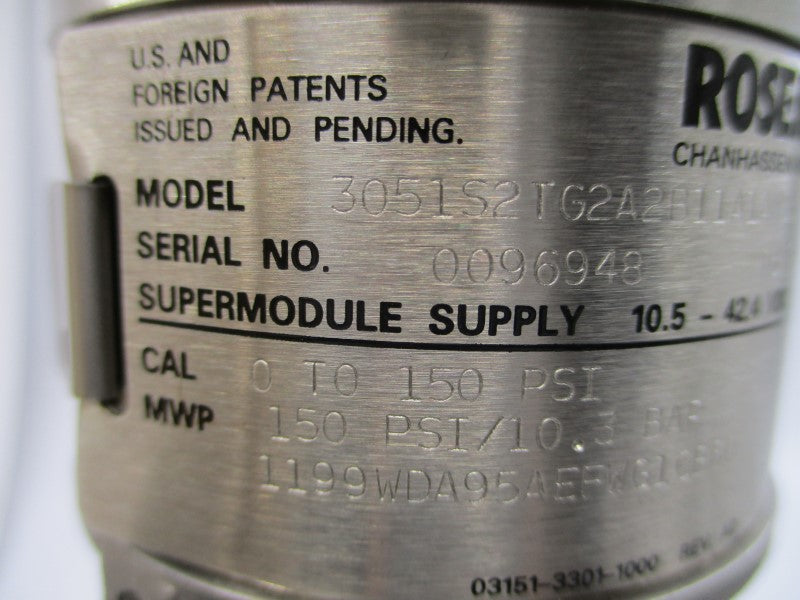 ROSEMOUNT 3051S2TG2A2B11A1AM5 10.5-42.4VDC 150PSI NSMP