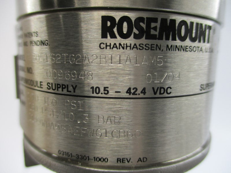 ROSEMOUNT 3051S2TG2A2B11A1AM5 10.5-42.4VDC 150PSI NSMP