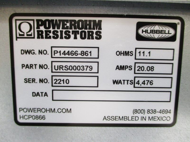 POWEROHM RESISTORS HCPP14466-861 URS000379 20.08A NSMP