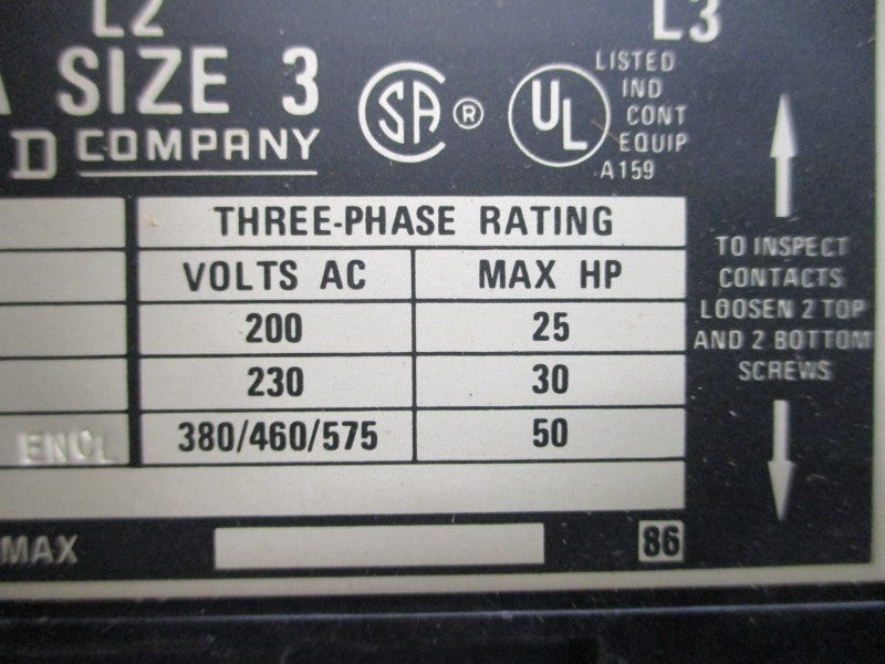 SQUARE D 8536SEG1V02S SER. A 110/120V NSNP