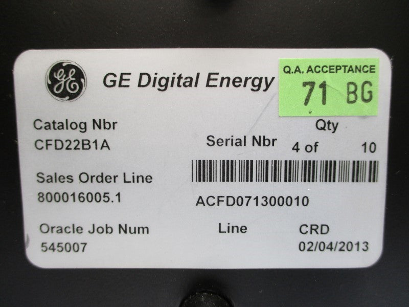 GENERAL ELECTRIC CFD22B1A 12CFD22B1A 5A NSMP