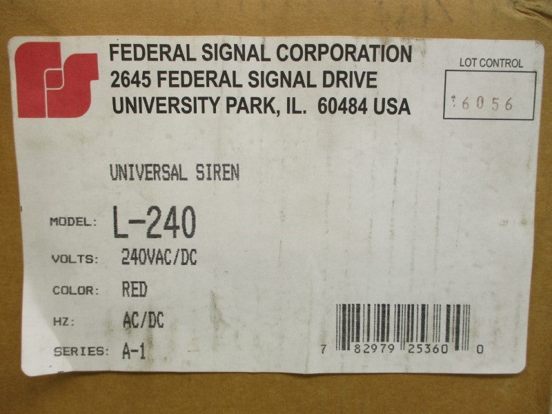 INDUSTRIAL SPARE PART L-240 SER. A1 240VAC/DC 1.0A NSMP