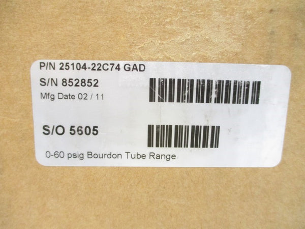 3D INSTRUMENTS 25104-22C74GAD 60PSI NSMP
