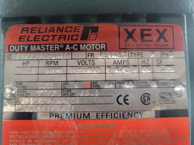 RELIANCE ELECTRIC P14G7508N-CF 230/460V 5.4/2.7A NSNP