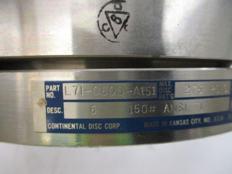 CONTINENTAL DISC L7I-0600-A151 275PSI NSNP