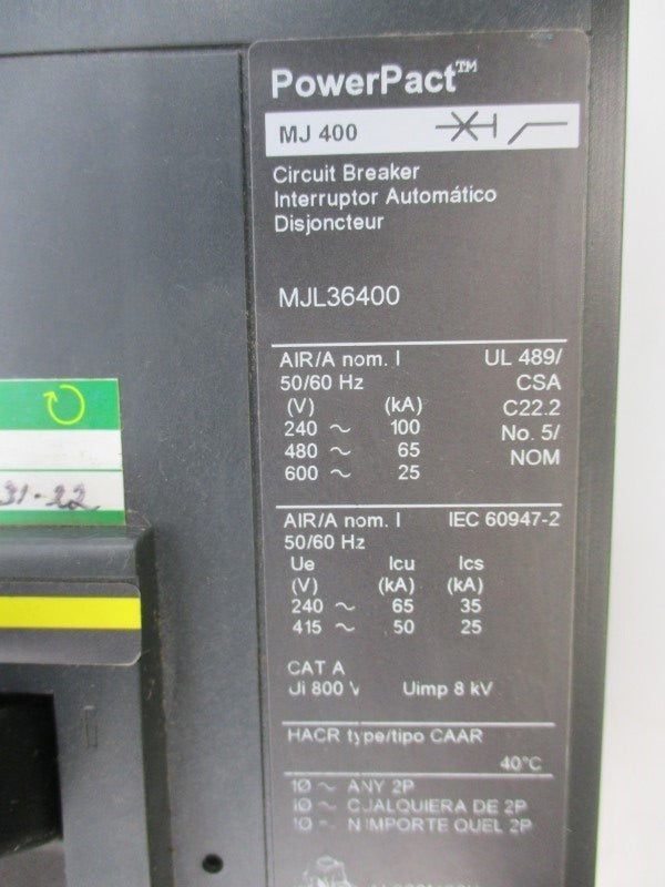 SQUARE D MJL36400 SER. 2 600V 400A NSNP