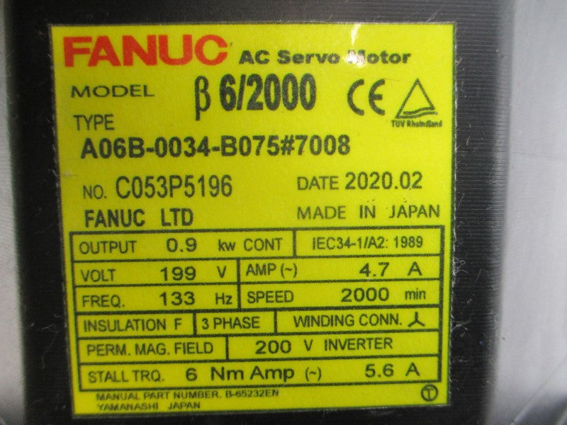 FANUC A06B-0034-B075#7008 199VAC 4.7A NSNP