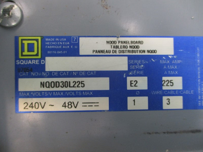 SQUARE D NQ30L2 SER. E2 480V 225A NSMP