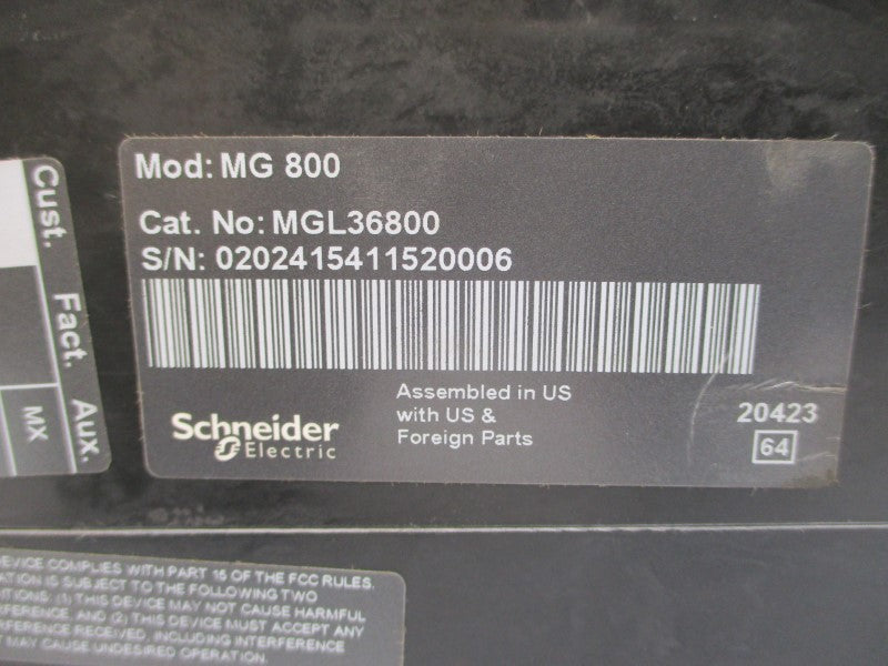 SQUARE D MGL36800 SER. 2 600V 800A NSNP